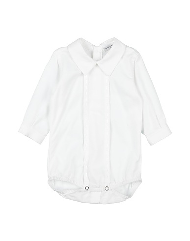 MANUELL & FRANK Solid colour shirt White 60% Viscose, 40% Cotton