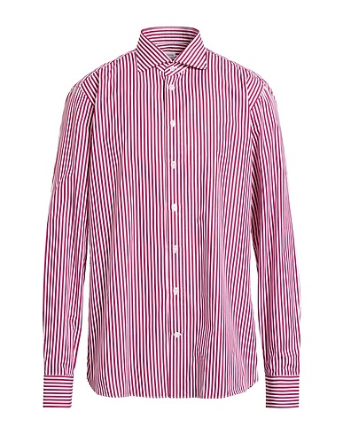 BORRIELLO NAPOLI Striped shirt Burgundy 100% Cotton