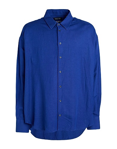 PATRIZIA PEPE Solid colour shirt Blue 51% Viscose, 49% Linen