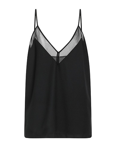SEMICOUTURE Cami Black 55% Virgin Wool, 28% Polyester, 15% Viscose, 2% Elastane