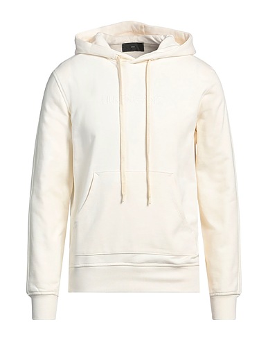 LIU •JO MAN Hooded sweatshirt Off white 100% Cotton, Elastane