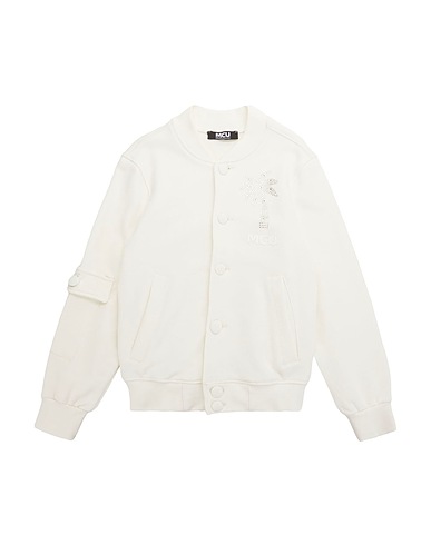 M.C.U. MARCO CASSESE UNION Sweatshirt Off white 100% Cotton, Swarovski® Crystal