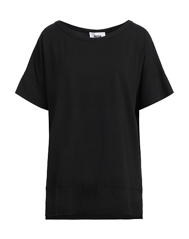 ALPHA STUDIO ベーシックTシャツ ブラック コットン 98% / ポリウレタン 2%