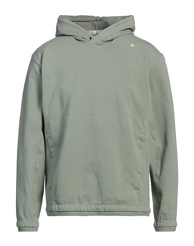 STONE ISLAND Hooded track jacket  Sage green 97% Cotton, 3% Elastane