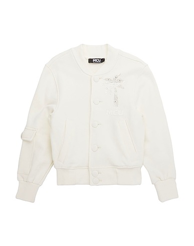M.C.U. MARCO CASSESE UNION Sweatshirt Off white 100% Cotton, Swarovski® Crystal