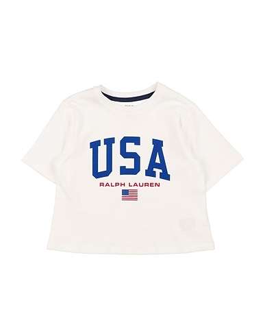 POLO RALPH LAUREN Ｔシャツ Logo Cotton Jersey Boxy Tee
 ホワイト コットン 100%