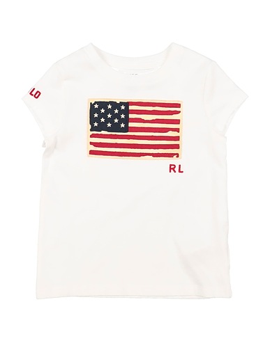 POLO RALPH LAUREN T-shirt Flag Cotton Jersey Tee
 Bianco 100% Cotone