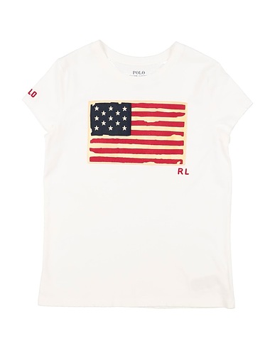 POLO RALPH LAUREN T-Shirt Flag Cotton Jersey Tee
 Weiß 100% Baumwolle