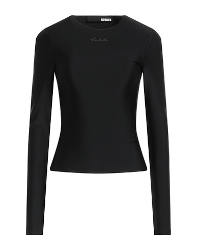 ROTATE BIRGER CHRISTENSEN Basic T-Shirt Black 80% Polyamide, 20% Elastane