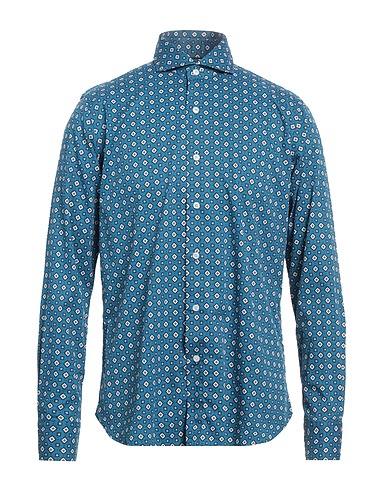 ORIAN Patterned shirt Blue 100% Cotton