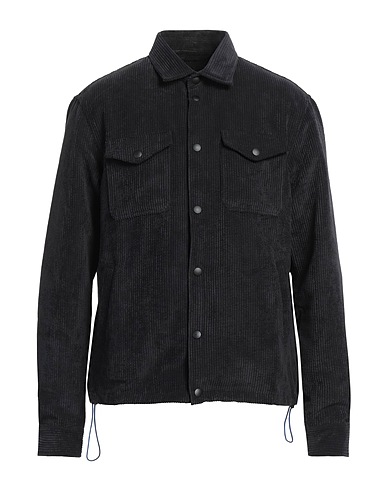 ROBERTO COLLINA Solid color shirt Black 90% Polyester, 8% Nylon, 2% Elastane
