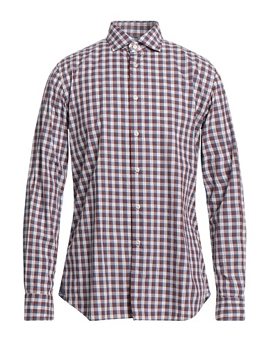 XACUS Checked shirt Brown 100% Cotton