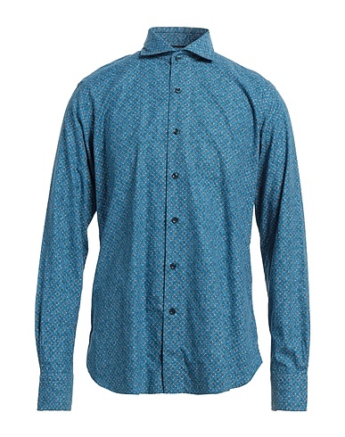 ORIAN Patterned shirt Pastel blue 100% Cotton