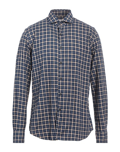 XACUS Checked shirt Navy 100% Cotton