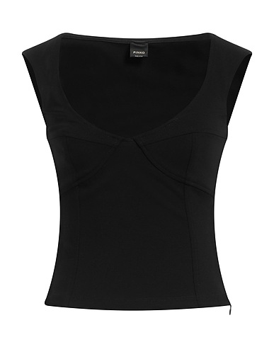 PINKO Top Black 67% Viscose, 28% Polyamide, 5% Elastane