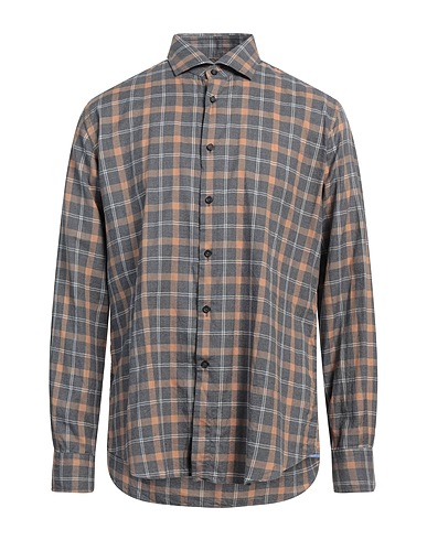 XACUS Checked shirt GRIGIO 100% Cotton