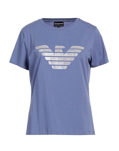 EMPORIO ARMANI T-shirt Μπλε παστέλ 95% Βαμβάκι, 5% Ελαστάνη
