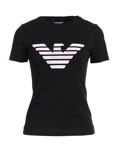 EMPORIO ARMANI T-shirt Black 95% Cotton, 5% Elastane