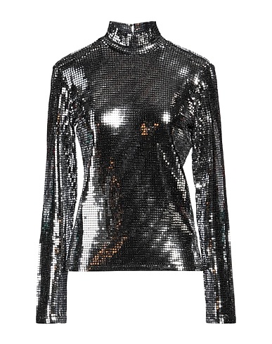 SILVIAN HEACH Top Silver 87% Polyester, 7% Elastane, 6% Metallic fiber