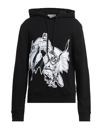 LANVIN Felpa Nero 100% Cotone, Poliestere metallizzato