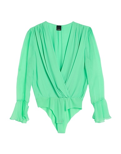 PINKO TOPWEAR Verde chiaro 76% Acetato, 24% Seta, Poliestere, Gomma