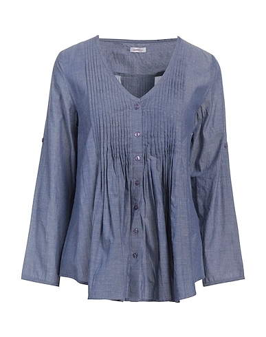 ROSSOPURO Solid colour shirts & blouses Pastel blue 100% Cotton