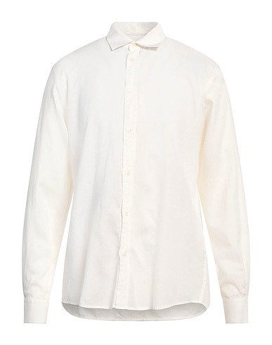 LIU •JO MAN Solid color shirt Off white 57% Lyocell, 22% Linen, 21% Paper
