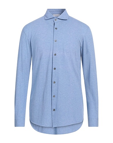 GRAN SASSO Solid color shirt Light blue 100% Cotton