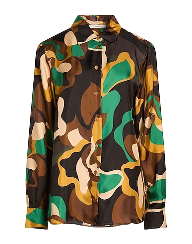 MALÌPARMI Patterned shirts & blouses Brown 100% Silk