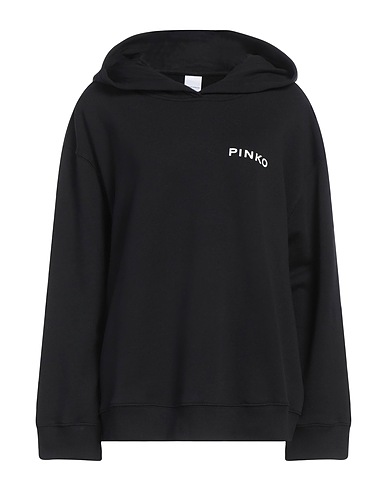 PINKO Hooded sweatshirt Black 100% Cotton, Elastane