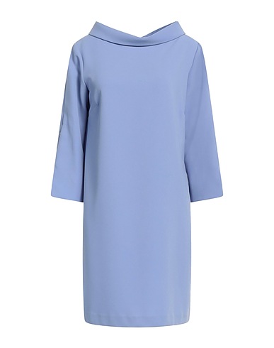 SOLOCHIARA Short dress Pastel blue 93% Polyester, 7% Elastane