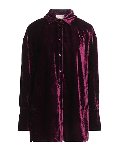 SEMICOUTURE Camicie e bluse tinta unita Prugna 82% Viscosa, 18% Poliammide