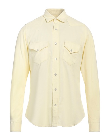 PORTOFIORI Camicia tinta unita Giallo 100% Cotone