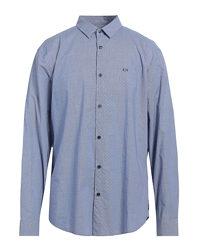 ARMANI EXCHANGE Patterned shirt Azure 100% Cotton