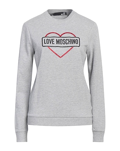 LOVE MOSCHINO Sweatshirt Light grey 100% Cotton