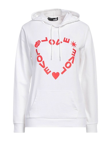 LOVE MOSCHINO Hooded track jacket  White 100% Cotton