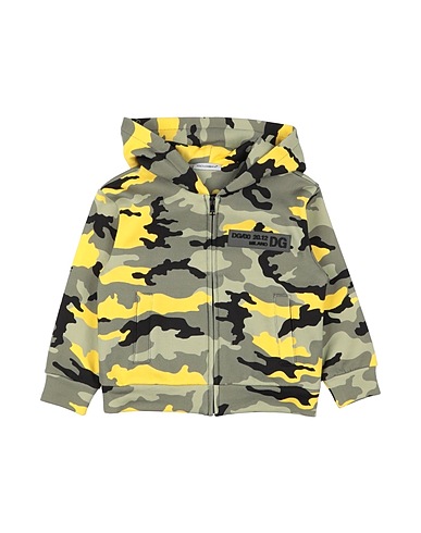 DOLCE&GABBANA Hooded track jacket  Military green 100% Cotton, Polyester, Polyurethane