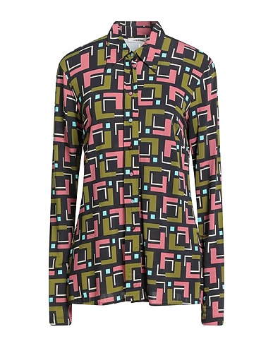 MALÌPARMI Patterned shirts & blouses Military green 92% Viscose, 8% Elastane
