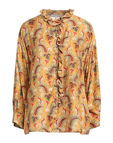 SUZIE WINKLE Chemises et chemisiers fantaisie Jaune-orange 80% Viscose, 20% Soie