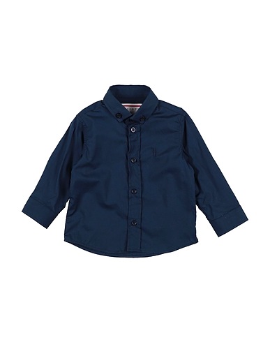 PACIOTTI Solid color shirt Navy 97% Cotton, 3% Elastane