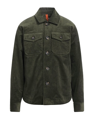 AT.P.CO Solid colour shirt Military green 97% Cotton, 3% Elastane