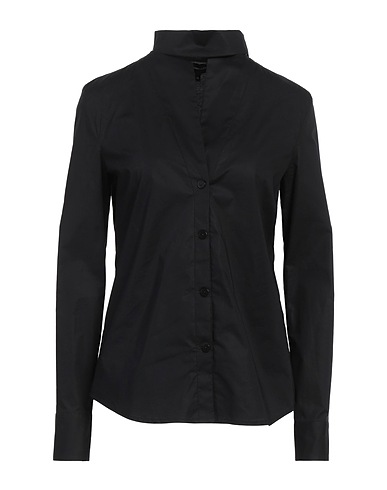 BCBGMAXAZRIA Solid colour shirts & blouses Black 97% Cotton, 3% Elastane