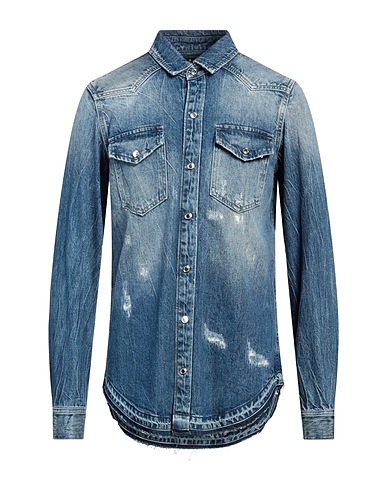 MARCELO BURLON デニムシャツ ブルー コットン 100% / ポリエステル