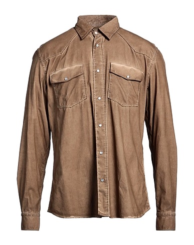 AT.P.CO Solid colour shirt Camel 100% Cotton