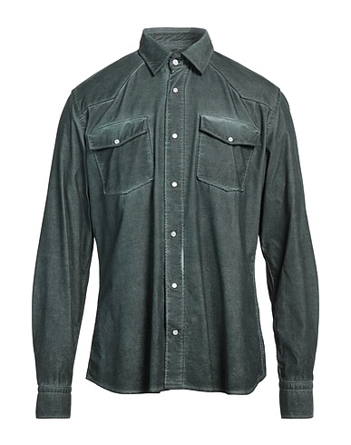 AT.P.CO Camicia tinta unita Verde scuro 100% Cotone