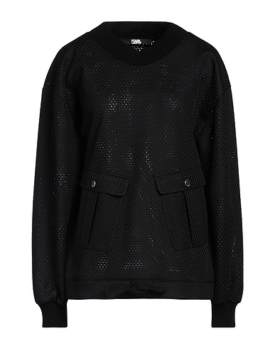 KARL LAGERFELD Sweatshirt Black 100% Polyester, Cotton, Elastane