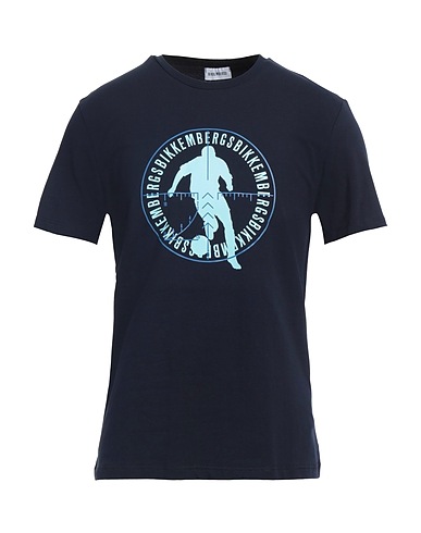 BIKKEMBERGS T-shirt Blu notte 95% Cotone, 5% Elastan
