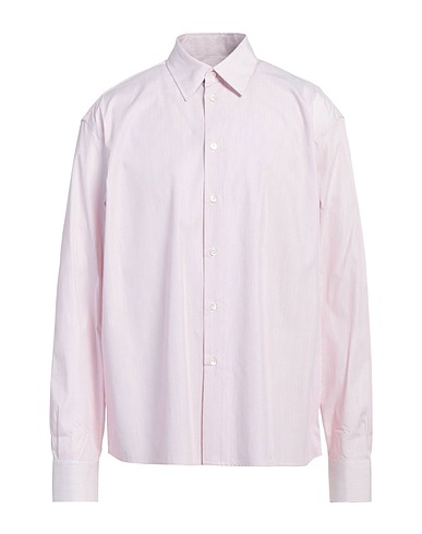 LANVIN Striped shirt Red 100% Cotton, Mother-of-pearl