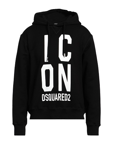 DSQUARED2 Hooded track jacket  ICON Black 100% Cotton