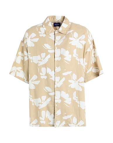JACK & JONES リネンシャツ ベージュ リネン 55% / Birla LivaEco™ ビスコース 45%